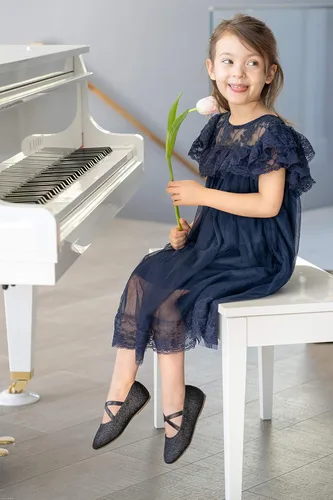 Miniatura 5 de Otter MOMO Zapatos planos de bailarina para niña, con lazo decorativo, ideales para llevar con vestido y combinan bien con flores, para escuela