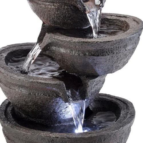Miniatura 10 de Alpine Corporation WIN1138 - Fuente de agua de mesa para interiores de 13 pulgadas con luces LED, función de agua en cascada para el hogar, oficina