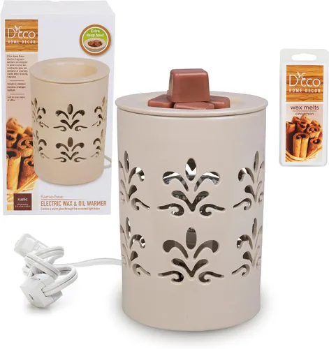 Deco - Calentador de velas eléctrico, calentador de cera, incluye 4 cubos de cera