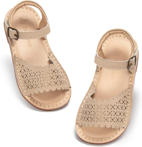 Miniatura 19 de THEE BRON Sandalias de gladiador para niñas pequeñas, zapatos cómodos acolchados para jugar en verano de princesa