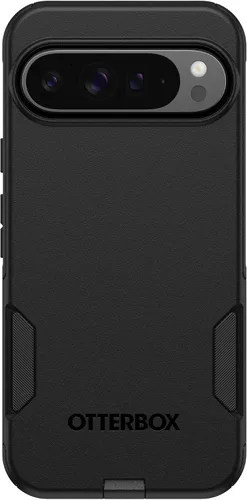 OtterBox Funda para Google Pixel 9 Pro XL Commuter Series, color negro, ultra suave, compatible con carga inalámbrica, bordes elevados para proteger