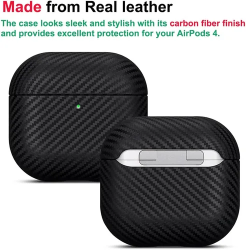 Miniatura 2 de Funda de cuero Lopie para AirPods de 4ª Generación - Funda para AirPods 4 hecha a mano - Hecha de cuero real - Cubierta protectora de carcasa dura