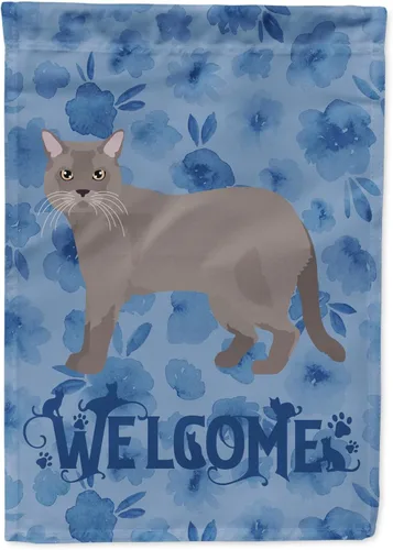 Miniatura 65 de Caroline's Treasures CK4813CHF - Bandera de bienvenida con gato abisinio azul, manga grande, para porche, para colgar en la pared, poliéster