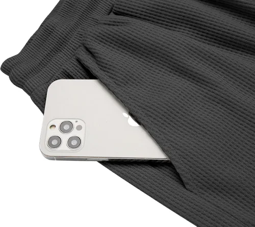 Miniatura 37 de COOFANDY Conjunto de camisa y pantalones cortos de gofre para hombre, conjunto de 2 piezas, conjunto casual de verano con bolsillos