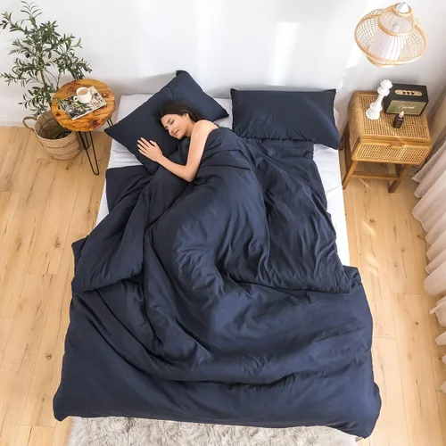 Miniatura 42 de COTTEBED Juego de edredón ultrasuave para cama King, para uso en todas las estaciones, peso ligero con microfibra de algodón lavado cálida y Verde