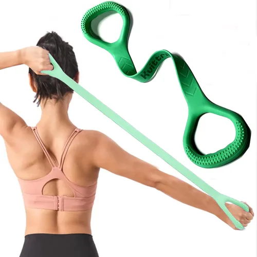 Banda de Resistencia Figura 8, Cuerda Elástica de Ejercicio para Brazos, Espalda y Hombros, Banda de Estiramiento Fitness, Estira Pies, Piernas y
