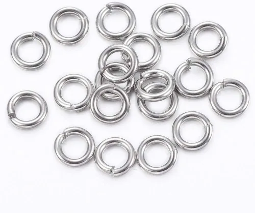 Miniatura 23 de HDSupplies 100 piezas - 4mm de argollas de acero inoxidable 304 de tono negro - Calibre 22 (espesor de 0.6mm)