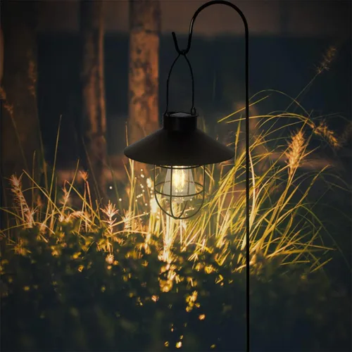 Miniatura 5 de pearlstar Lámpara Solar Colgante para Exterior, Lámpara de Metal con Bombilla Edison Blanca Cálida, Diseño para Jardín, Patio, Porche, Decoración