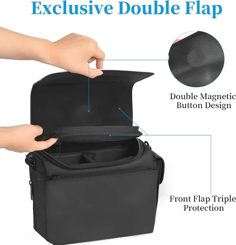 Miniatura 5 de Cwatcun Bolsa de hombro para cámara, funda cruzada impermeable, mochila compacta para fotografía, compatible con Canon/Nikon/Sony/Fuji