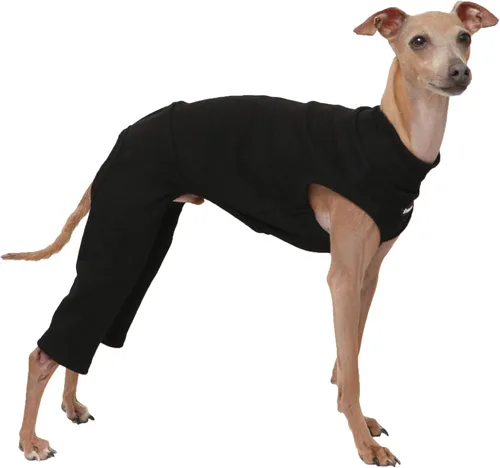 Miniatura 49 de D Doggy Star - Suéter de galgo italiano de cuello de tortuga, conjunto de mono de vellón cálido, ropa de Whippet para perro (XL, azul marino Pkt)