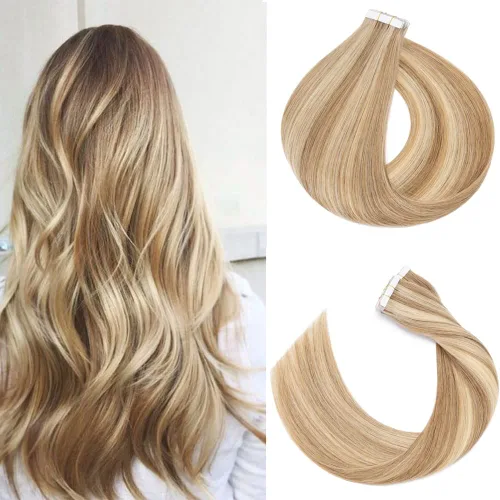 Miniatura 7 de Extensiones de cabello humano con cinta adhesiva invisible, sin costuras, doble cara, extensiones de cabello humano recto natural de Remy