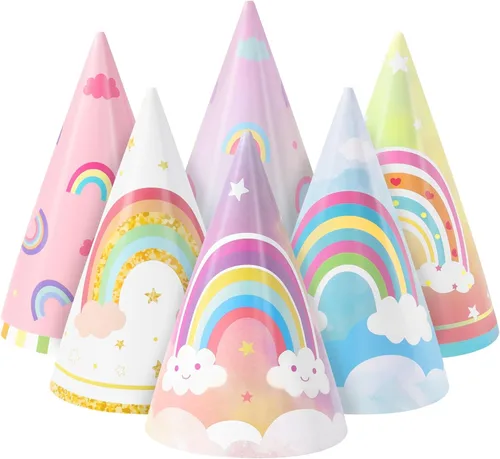 Miniatura 24 de WERNNSAI Sombreros de Fiesta de Cumpleaños - 12 Piezas Suministros de Fiesta de Cumpleaños Sombreros de Cono con Diademas Sombreros de Papel