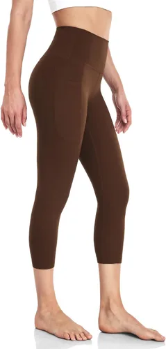 Miniatura 2 de HeyNuts Leggings capri esenciales con bolsillos laterales para mujer de 1921 pulgadas