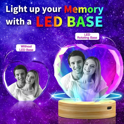 Miniatura 2 de Foto de cristal 3D, regalos únicos personalizados con tu propia foto para él/ella, mamá, papá, mujeres, hombres, imagen grabada con láser 3D, imagen