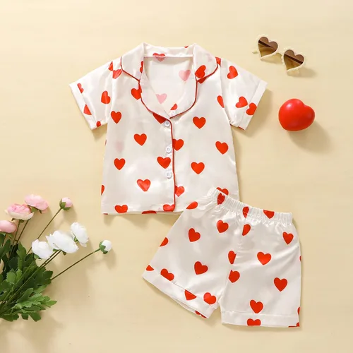 Miniatura 45 de Conjunto de pijama de manga larga con botones para niña pequeña, conjunto de ropa de dormir
