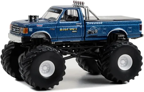 1987 F-250 Monster Truck Blue Metallic Bigfoot #3" "Kings of Crunch Series 13 1/64 Modelo de automóvil fundido a presión por Greenlight 49130D