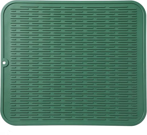 Miniatura 158 de MicoYang Alfombrilla de silicona para secado de platos para múltiples usos, fácil de limpiar, ecológica, resistente al calor, alfombrilla