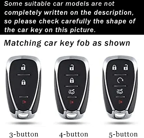 Miniatura 2 de ontto Funda para llavero de automóvil para Chevy con protección completa encerada, Verde (3 btn)