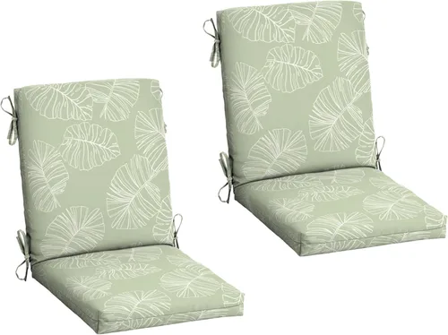 Miniatura 66 de ARDEN - Cojín para silla de comedor exterior de 20 x 20 pulgadas, resistente al agua y a la decoloración, textura verde azul pavo real