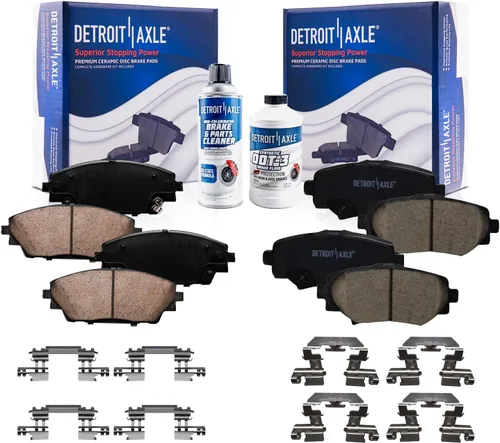 Miniatura 9 de Detroit Axle - Pastillas de freno de cerámica delanteras Reemplazo de pinza de freno derecha para Dodge Ram 1500 Dakota, Ram 1500 Classic - Juego