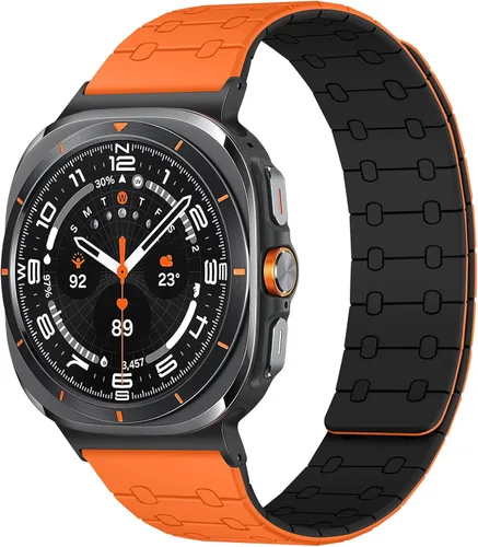 Miniatura 23 de Amizee No Gap Band Compatible con Samsung Galaxy Watch Ultra (2025/2024) Correa de 47mm, Correa de silicona deportiva magnética de 22mm para mujeres