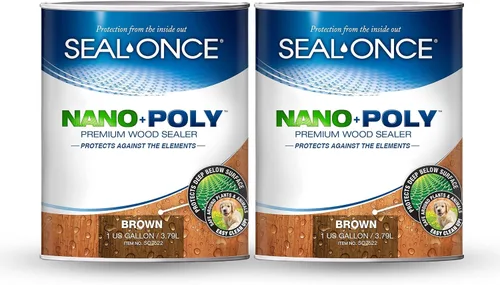 Miniatura 15 de Sellador Seal-Once Nano+Poly de madera penetrante con poliuretano, sellador impermeable de alta calidad, 1 galón, cedro bronce Sellador