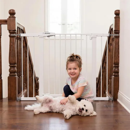 Miniatura 19 de Puerta de bebé para escaleras, puerta de perro con cierre automático de 29.7-43 pulgadas para puertas y pasillos, puerta para mascotas montada a