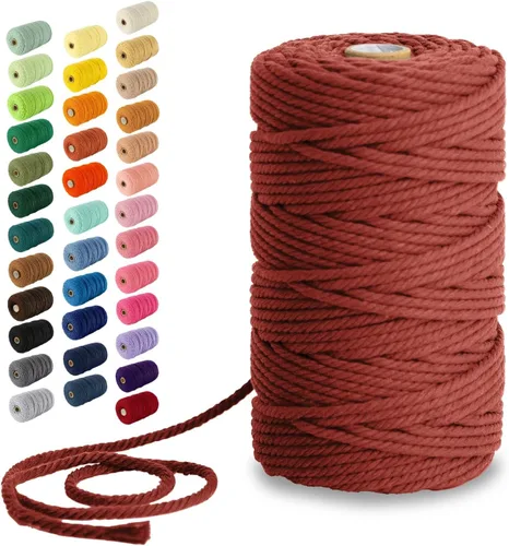 Miniatura 131 de Nook Theory - Cuerda de macramé de 3 mm, 220 yardas de cuerda de algodón, hilo de 4 mm y 5 mm, cuerda para manualidades, perfecta para colgantes