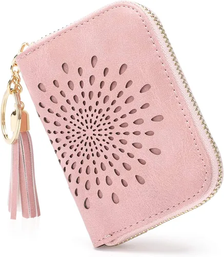 APHISON RFID - Porta tarjeta de crédito con cremallera carteras pequeñas para mujer en cuero estilo girasol para mujer y niña caja de regalo 1927