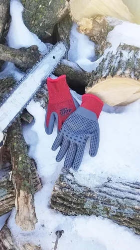 Miniatura 3 de Midwest Gloves & Gear 90CF-EA MAX - Guantes de agarre, color rojo/negro, talla L