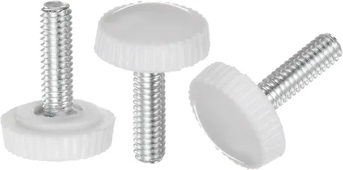 Miniatura 15 de uxcell 20 pomos moleteados de rosca métrica macho M4 x 0.236 in, pomos de sujeción de tornillo de pulgar, mango de plástico con perno roscado
