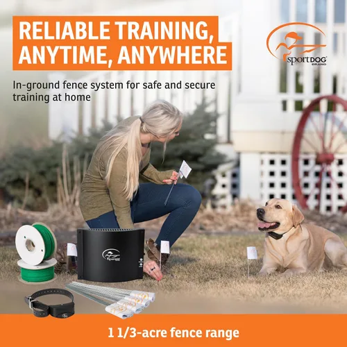 Miniatura 2 de SportDOG Sistema de valla recargable de marca en el suelo, impermeable, collar recargable con tono, vibración y estática, expandible para contener