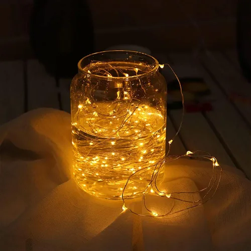 Miniatura 4 de Paquete de 3 luces de hadas USB, luces de cadena alimentadas por USB, color amarillo cálido, 2 metros, 20 lámparas con cuentas, luces LED