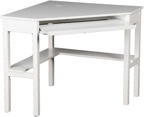Miniatura 5 de SEI Furniture - Escritorio esquinero para computadora Wardboro - Blanco - Diseño de transición, acabado blanco - Ideal para oficina en casa