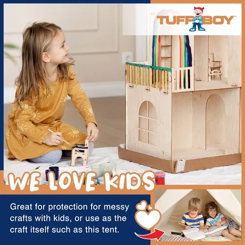 Miniatura 5 de Tela de lona multiusos de 12 onzas, 4 x 12 pies, cubierta de lona de algodón resistente de grado comercial, sin costuras, lavable y reutilizable