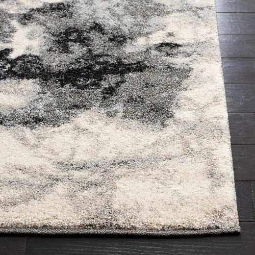 Miniatura 3 de SAFAVIEH Retro Collection - Alfombra decorativa de 2 pies 3 pulgadas x 5 pies, color crema y gris, diseño abstracto moderno, no desprende pelusa