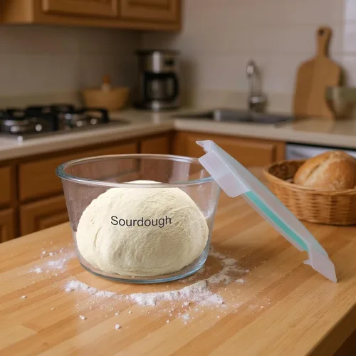 Miniatura 5 de Tarro de 2.1 Litros para Masa Madre, Suministros para Hornear Pan de Masa Madre, Tarro de Fermentación, Herramientas para Masa Ácida, Envases