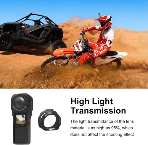 Miniatura 3 de PULUZ Protector de lente de PC para Insta360 ONE RS de 1 pulgada 360 Edition antiarañazos, a prueba de polvo, transmisión HD, Insta360 ONE RS de 1