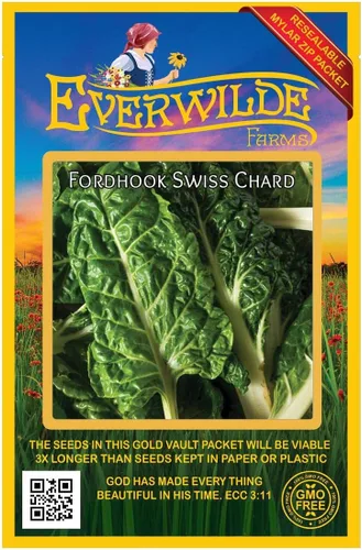 Miniatura 4 de Everwilde Farms - Semillas de acelgas suizas Fordhook de 1/4 libras - Gold Vault