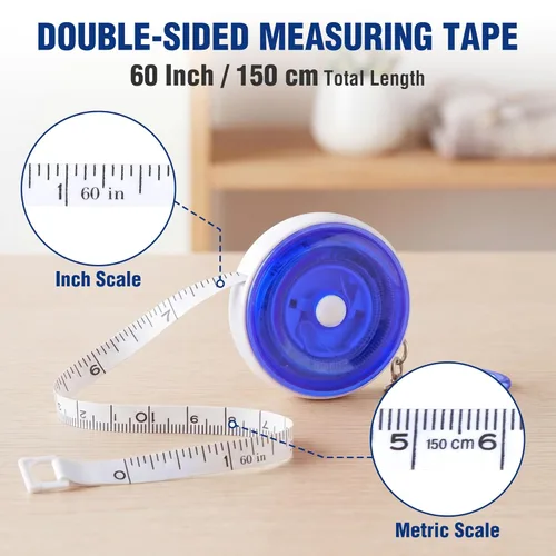 Miniatura 2 de WORKPRO Soft Tape Measure, 60-Inch(150cm) Retractable Measuring Tape for Body Measurements, Sewing, Tailoring, Fabric, Cloth, Knitting and Crafts