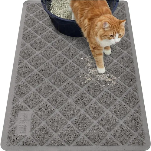 Miniatura 35 de Gorilla Grip - Tapete para atrapar la arena del arenero de gatos, 100% impermeable, fácil de limpiar, respaldo texturizado, suelos más limpios, se
