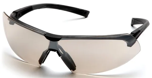 Pyramex Onix - Gafas de seguridad, lentes de espejo para interiores y exteriores con marco negro