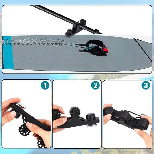 Miniatura 5 de Geelin Soporte para remo de kayak, accesorios de montaje en pista, soporte de remo estándar de pesca, soporte de remo de kayak para barra