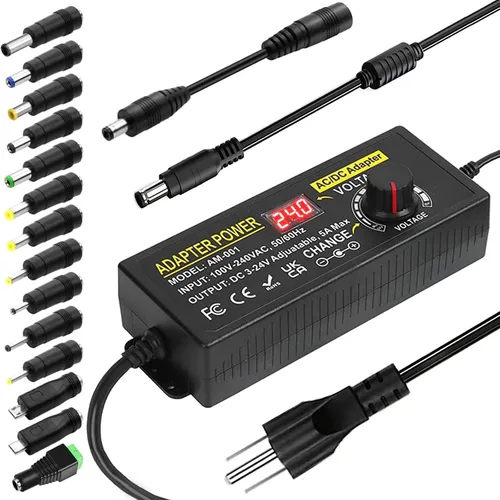 Fuente de alimentación ajustable 3V ~ 24V 5A 120W Universal 100V-240V AC/DC adaptador de corriente Convertidor 8V 12V 15V 18V 19V 20V 24V Fuente de