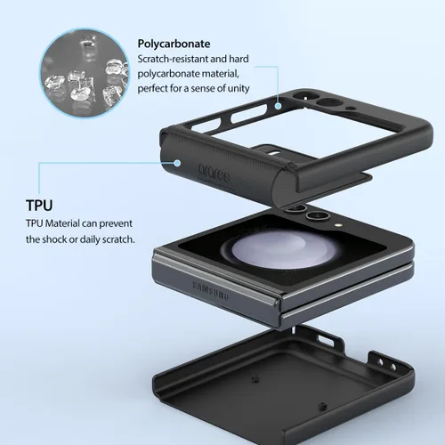 Miniatura 8 de araree Aero Flex - Funda para Galaxy Z Flip 5 con protección de bisagra, funda protectora delgada (PC) con protector de bisagra (TPU), compatible
