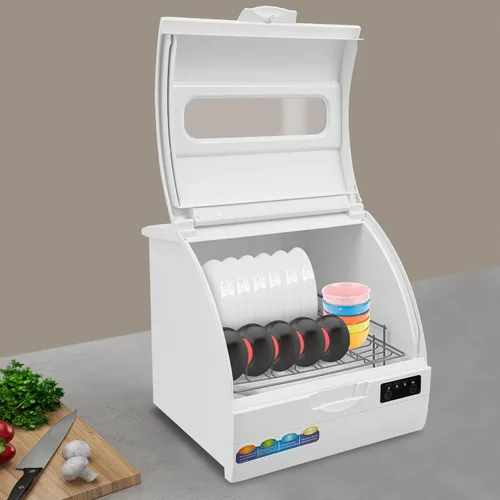 Miniatura 5 de Lavavajillas de encimera, lavavajillas portátil con tanque de agua, 3 programas de lavado, pulverización de agua a 360 grados, tecnología de secado