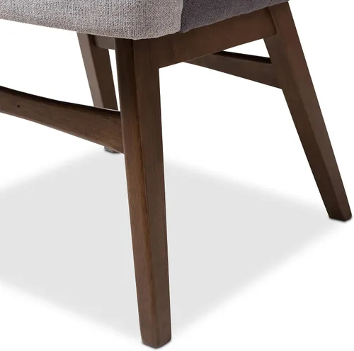 Miniatura 5 de Baxton Studio Monte Mid-Century - Sillón de tela gris bicolor