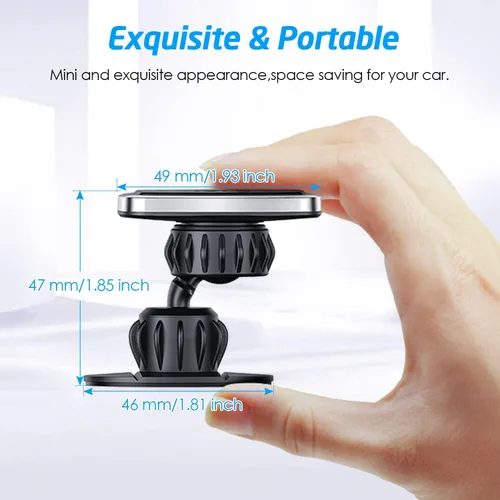 Miniatura 8 de Soporte giratorio universal para tablero de instrumentos (2 unidades), soporte magnético para teléfono para automóvil, para teléfonos celulares