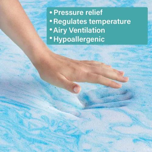 Miniatura 6 de Foamma - Colchón de espuma viscoelástica de gel de 3.9 in para cama plegable o cama de invitados, funda de algodón orgánico lavable, marco