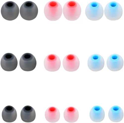 Miniatura 8 de Puntas de repuesto para auriculares, puntas de silicona para los oídos, aptos para agujeros interiores de 0.150 in a 0.201 in, 9 pares S/M/L blanco